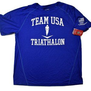 USA Olympic Committee Mens Triathalon Colorado Springs Training Shirt New
